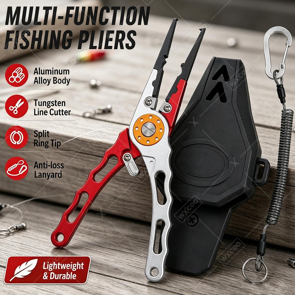 Fishing Hook Sharpener - WXCOO 스플릿 링 플라이어, 훅 리무버,