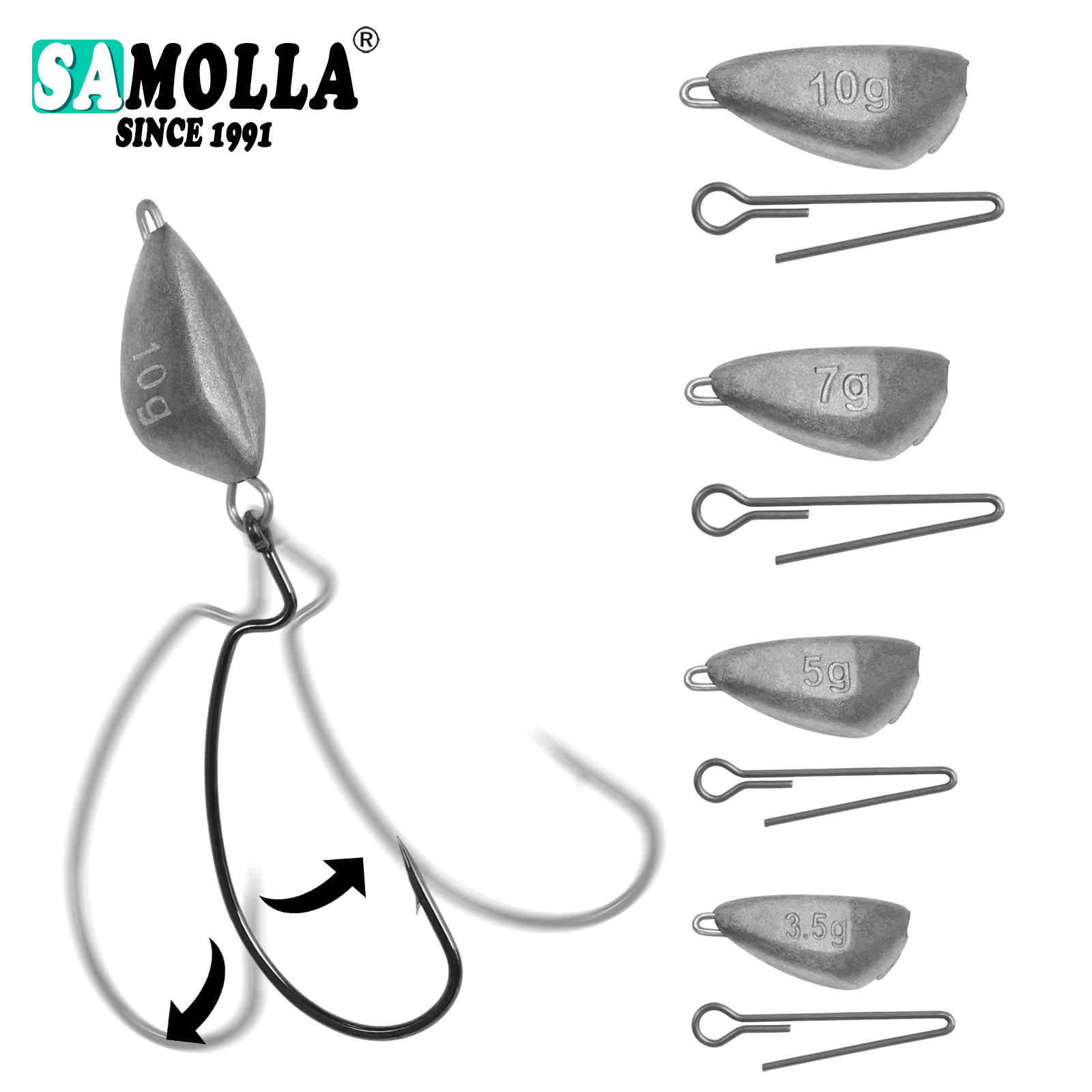 Fishing Hook Jig - SAMOLLA 5pcs 지그 헤드 낚시 무게,