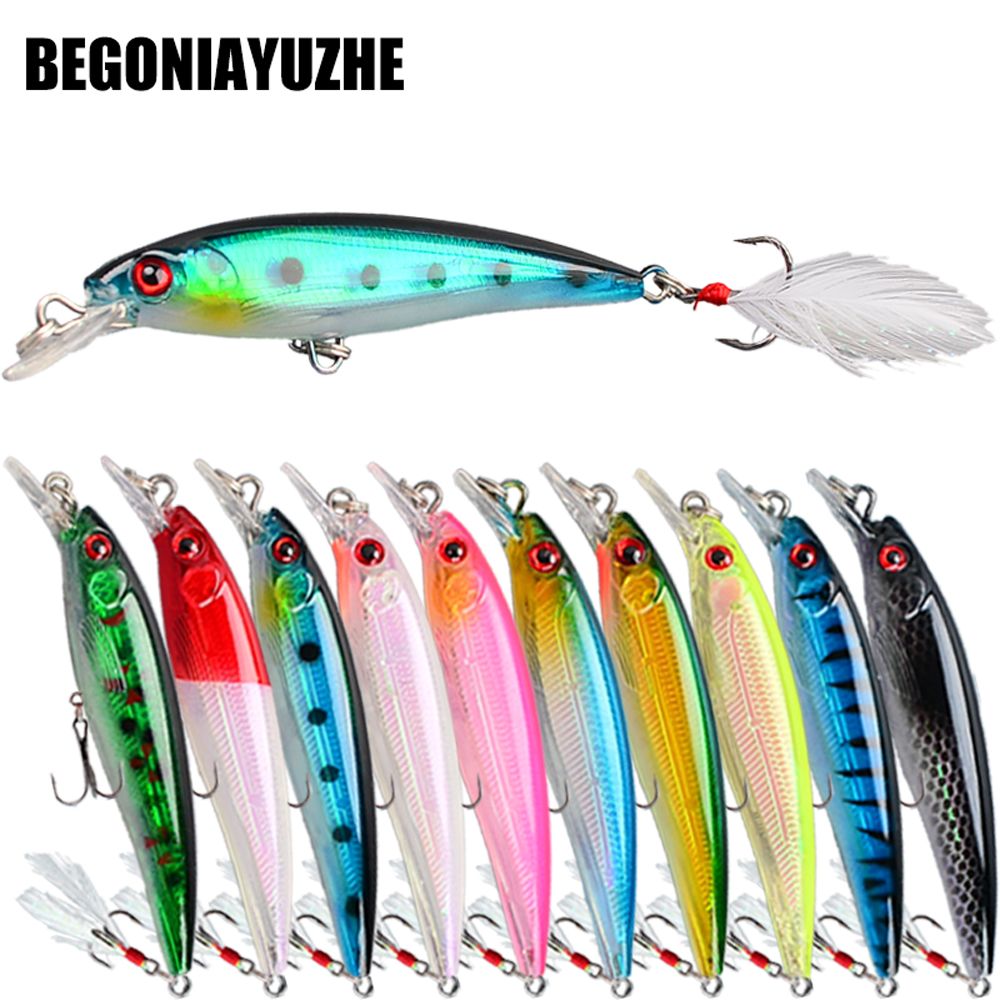 10개입 바이오닉 미노우 낚시 루어 세트 - 최대 수확 - Fishing Hook Treble 리뷰 및 가격