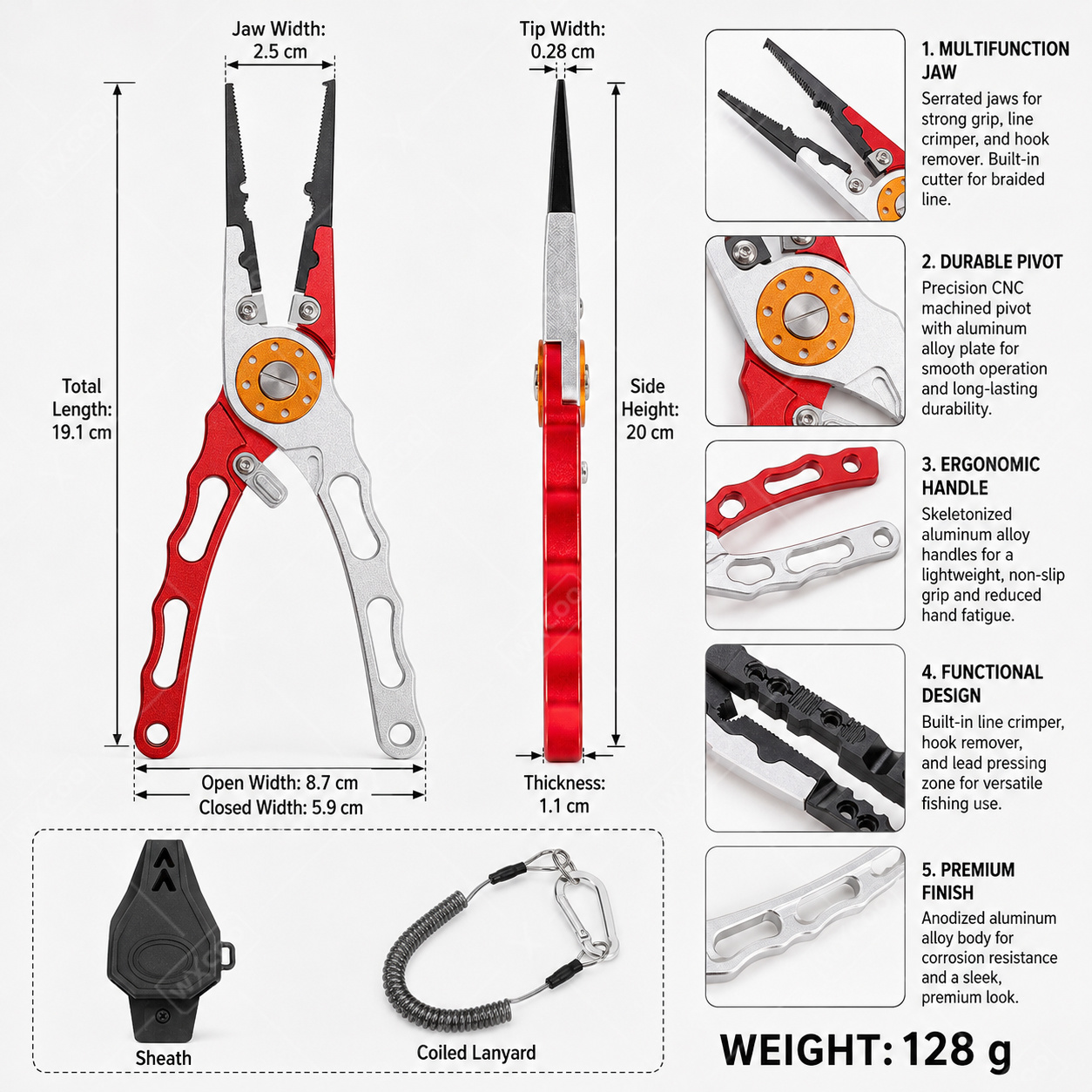 WXCOO 스플릿 링 플라이어, 훅 리무버, 텅스텐 카 - Fishing Hook Sharpener 리뷰 및 가격