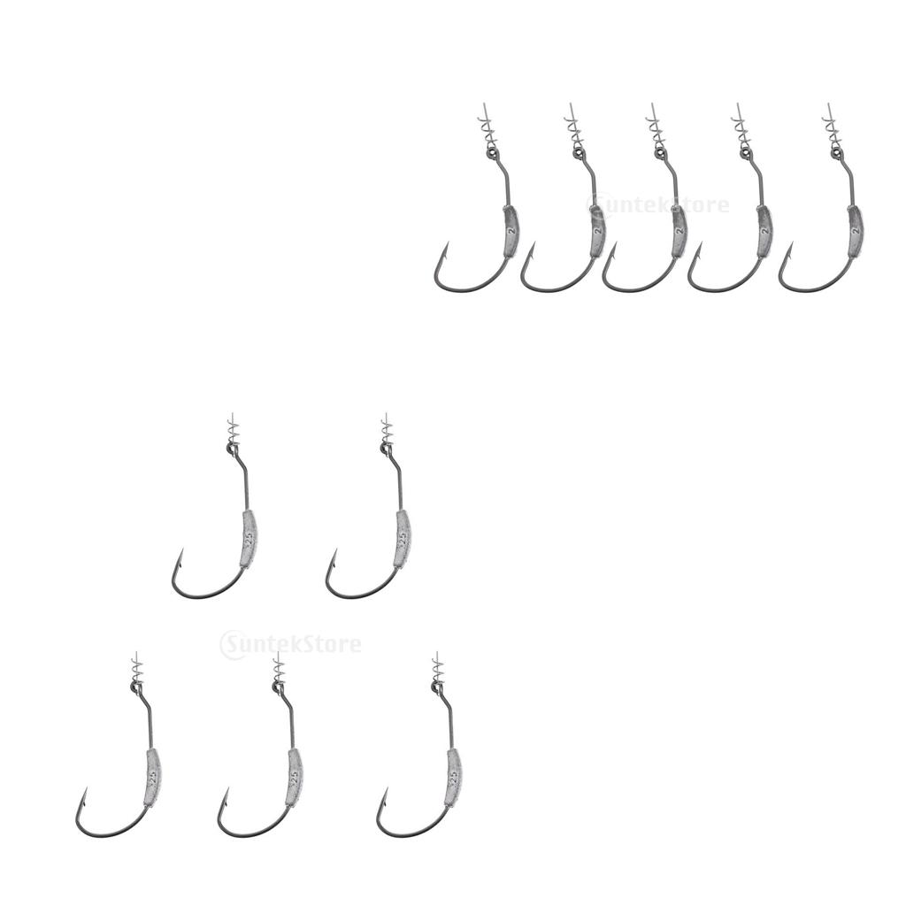 무게추가 있는 트위스트락 훅 고탄소강 잡초방지 스프링  - Fishing Hook Weedless 리뷰 및 가격