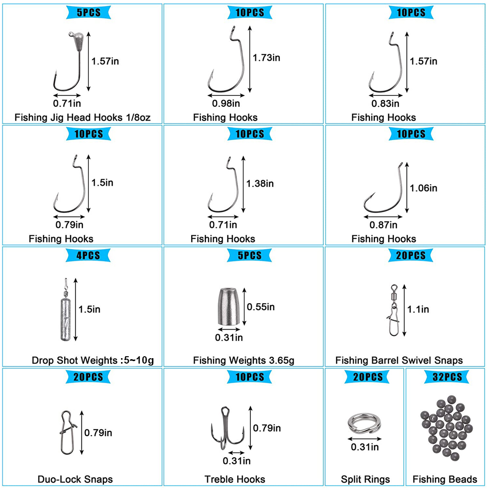 166PCS 낚시 태클 상자 웜 후크를 포함하여 지그  - Fishing Hook Jig 리뷰 및 가격